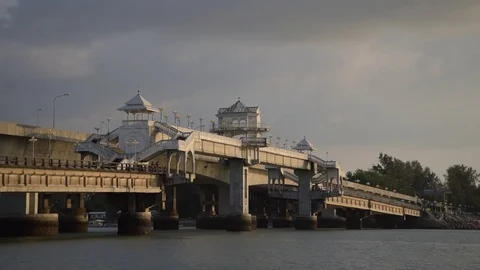 Low Angle Shot of Sarasin Bridge Stock Footage 85351795