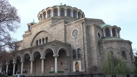 Low angle shot of Seven Saints Church or the Sveti Sedmochislenitsi Church Stock Footage 247235832