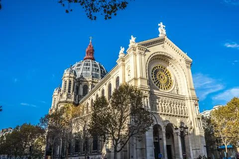 Low-angle shot of the St. Augustine Church in Paris, France Photos