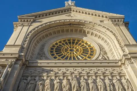 Low-angle shot of the St. Augustine Church in Paris, France Stock Photos