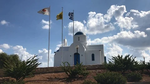 Low Angle Shot of St Nicholas Chapel in Protaras Stock-Footage 90648149