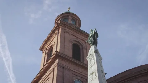 Low Angle Shot of Steeple, Frankfurt Stock Footage 70533488