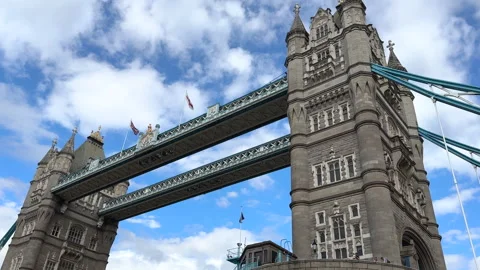 Low Angle Shot of Tower Bridge on Sunny Day - London Tourism B-Roll 動画素材 274096121