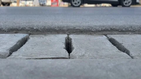 Low-angle shot of vehicles moving on a busy street Stock Footage 311502446