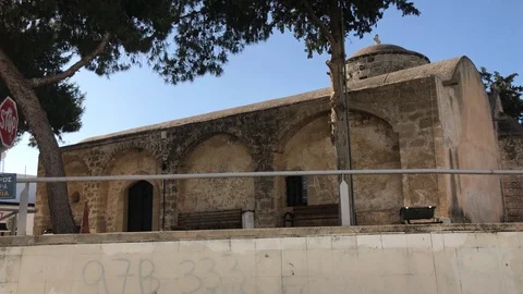 Low Angle Shot of a Very Old Church of St Anna in Paralimni Stock Footage 91569776