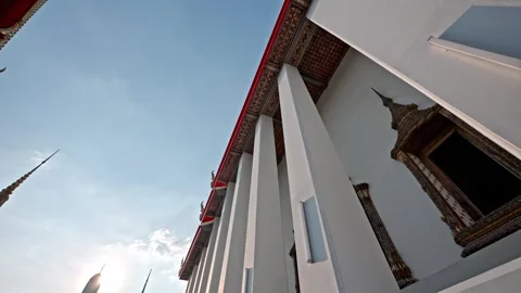 Low angle shot of Wat Pho, Bangkok, Thailand Stock Footage 272968713