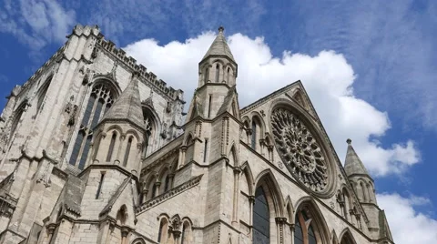 Low angle shot of York Minster Stock Footage 64853593