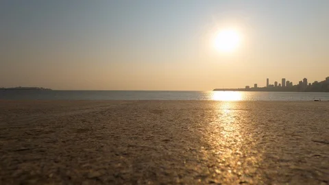 Low angle silhouette of people walking in a city Stock Footage 125157136