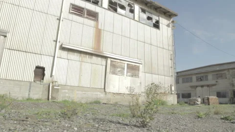 Low angle slider shot of abandoned building Stock Footage 252288198