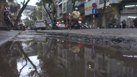 Low angle slow motion video motorbike riding past Stock Footage 272284716