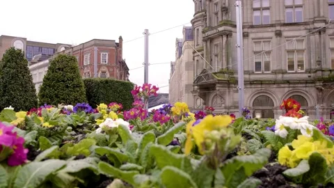 Low angle static establishing Birmingham UK Stock Footage 140883045