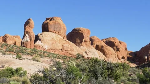 Low angle static shot of rock formations during day Stock Footage 160806722