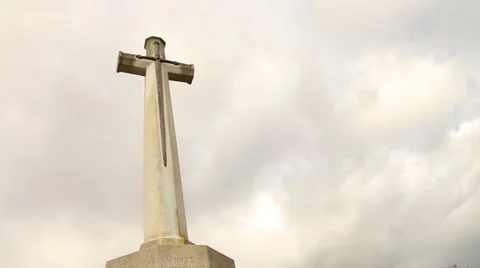 Low Angle Stone Cross Stock Footage 47280408