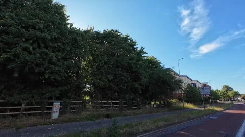 Low Angle Street View of Historical Oxford Central City of England Stock Footage 313886637