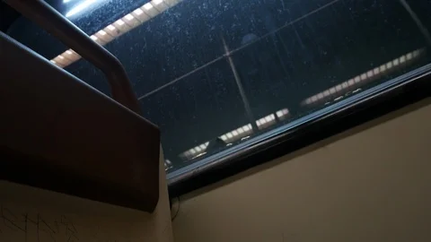 Low Angle Subway Seat, Passing Lights Video stock 123445558