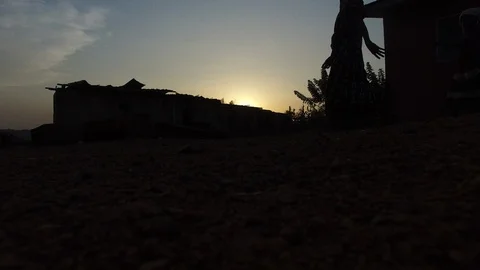 Low angle sunset Stock Footage 90541127