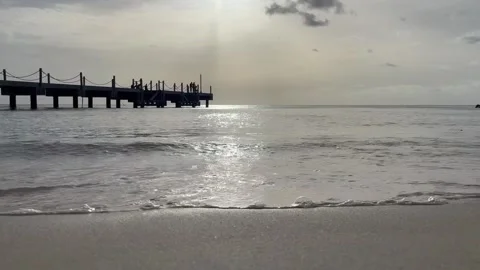 Low angle sunset view of waves Stock-Footage 200013762