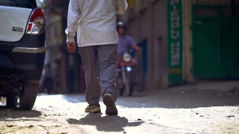 Low Angle of Thamel Street 4K Stock Footage 94706142