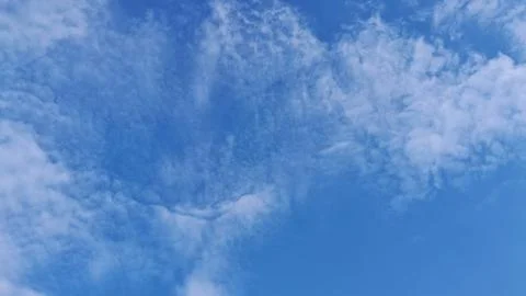Low angle of thin clouds in the blue sky,white cloud scratches pattern Stock Photos