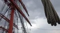 Low angle tilt rigging masts and sails four-masted steel barque STS Sedov Седов 4k or 4k+ Resolution
