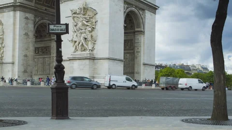 Low angle time lapse of Arc de Triomph Stock Footage 40390957