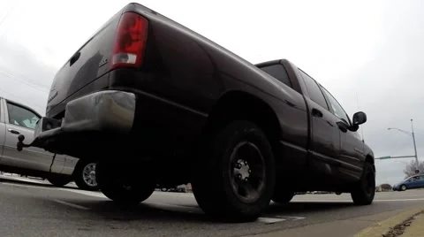 Low Angle Time Lapse of busy intersection Stock Footage 45750380