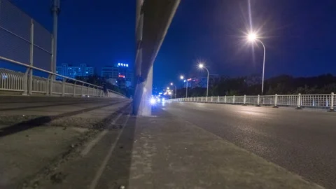 Low angle time lapse of a city road Stock Footage 138979035