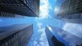 Low angle timelapse view on New York City skyscrapers 4k or 4k+ Resolution
