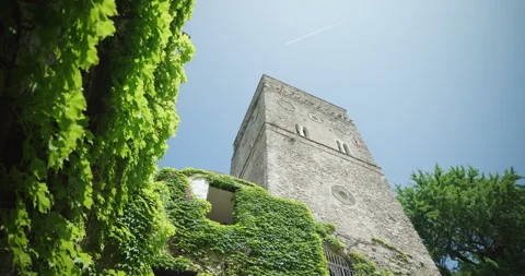 Low-angle of Torre Maggiore at Villa Rufolo, Ravello, Italy Stock Footage 251966034