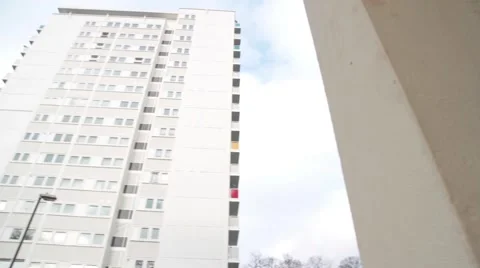 Low Angle Tower Block Pan Stock Footage 50241727
