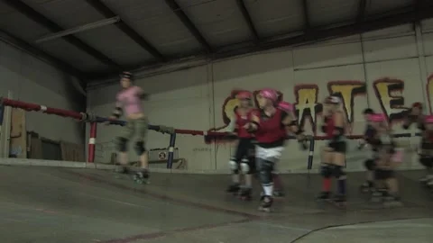Womens Roller Derby Stock Video Footage
