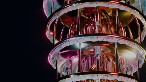 Low Angle Tracking Past Radiant Ruby Crystal Core, 4K Stock Footage 345540946
