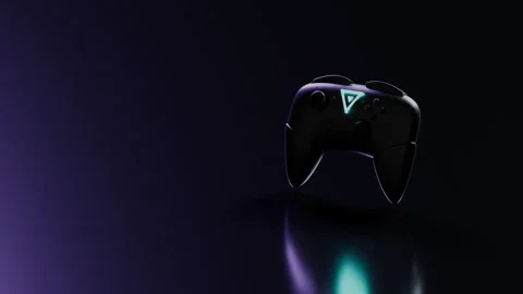 Low angle tracking shot of game controller grips and thumbsticks, 4K Stock Footage 344620612