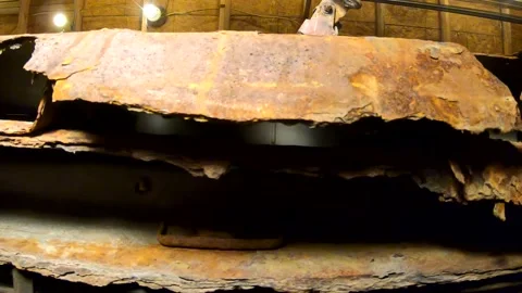 A Low Angle Trucking View of a Rusted-Out Rocker Panel Stock Footage 167478504