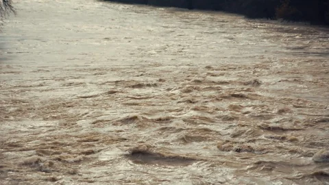 Low angle turbulent power stream river Video stock 120033328