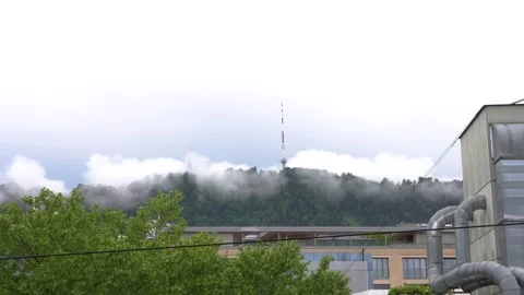 Low Angle Uetliberg Timelapse With Fast Clouds Stock Footage 331910201