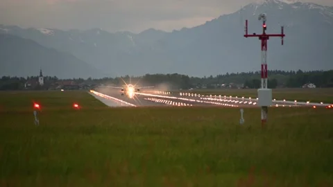 Low angle view of an airplane accelerating and taking off Stock Footage 161240571