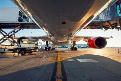 Low angle view of the airplane Foto stock