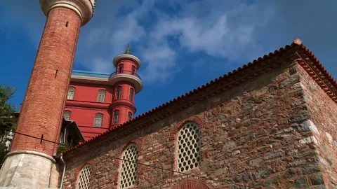 Low Angle View of Ali Pertek Mosque and Perili Kosk in Istanbul Stock Footage 327377423