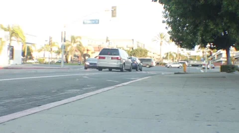 Low Angle View of Anaheim City Traffic Stock Footage 45817983
