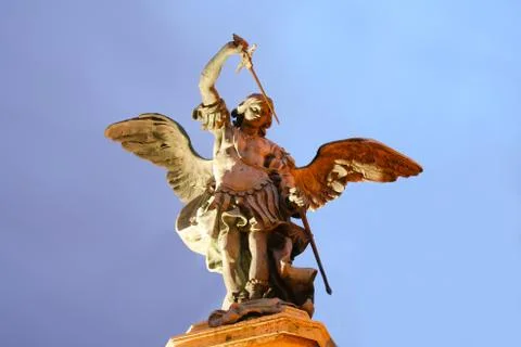 Low angle view of an angel statue Stock Photos