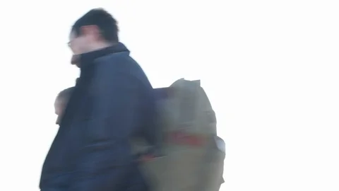 Low angle view of anonymous commuters at rush hour Video stock 88712888