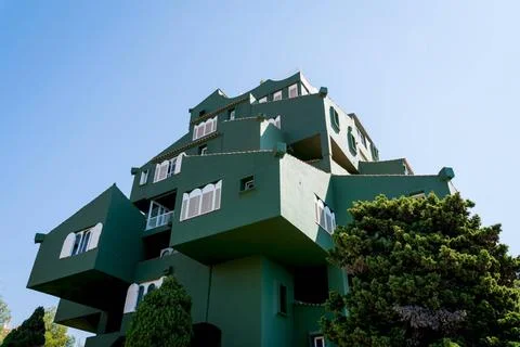  Low angle view of the apartment complex Edificio Xanadu by Ricardo Bofill... Stock Photos