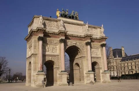 Low angle view of an archway, Arc de Triomphe, Paris, France Stock Photos