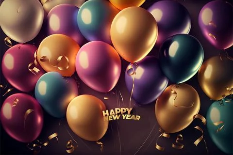 Low Angle View Of Balloons Hanging On Ceiling Illustrazione stock