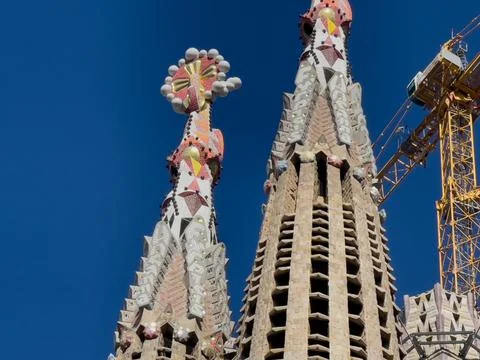 Low angle view of The Basílica de la Sagrada Família Stock Photos