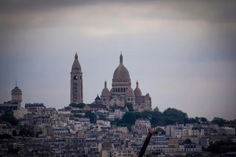 Low-angle view of the Basilique du Sacre-Couer in Paris, France Photos