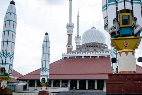 Low angle view of Biq Mosque Central Java or Masjid Agung Jawa Tengah Indonesia. Stock Photos