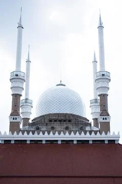 Low angle view of Biq Mosque Central Java or Masjid Agung Jawa Tengah Indonesia. Stock Photos