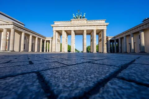 Low angle view of the Brandenburg Gate Stock Photos